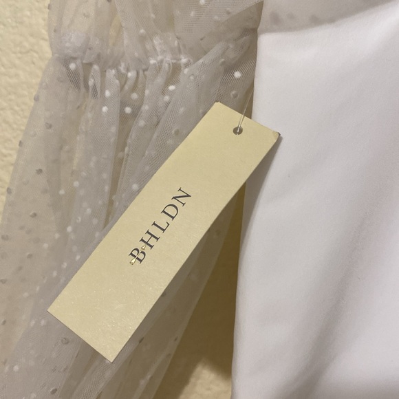 ANTHROPOLOGY AMANDA UPRICHARD LALITA ORGANZA PUFF-SLEEVE MINI DRESS - Picture 9 of 9